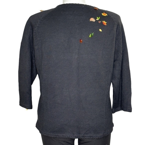 Michael Simon iridescent leaves fall sweater plus 1X - Picture 3 of 7